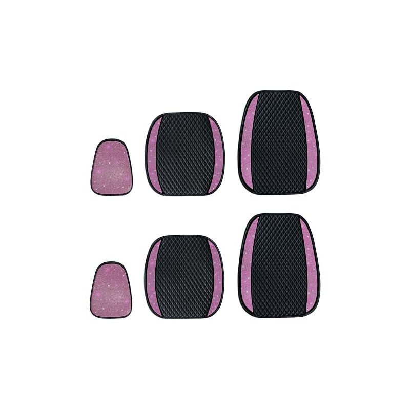 Pirador Luxury PU Leather Car Seat Cover Protector Bling Rhinestones