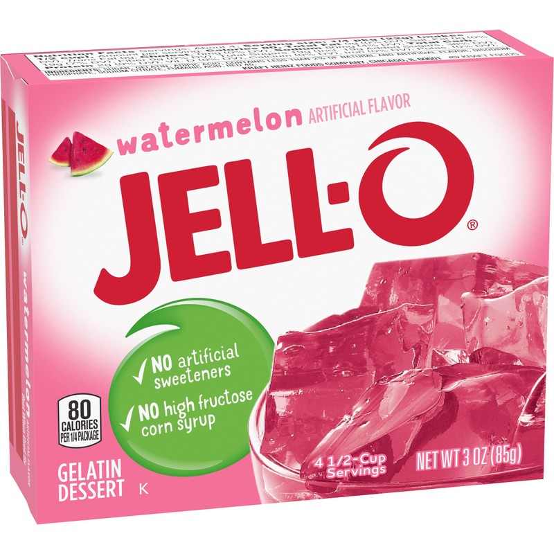 Jell-O Watermelon Gelatin Mix (3 oz Boxes, Pack of 6)