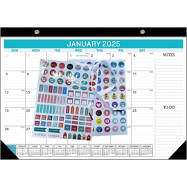 ZYHTtong 2025-2026 Desk Wall Calendar ，17"" x 12"" Large Monthly covers January 2025 to June 2026 the 18 monthsMonthly Calendar with Thick Paper for Planning and Organizing for Home or Office (BLUE)