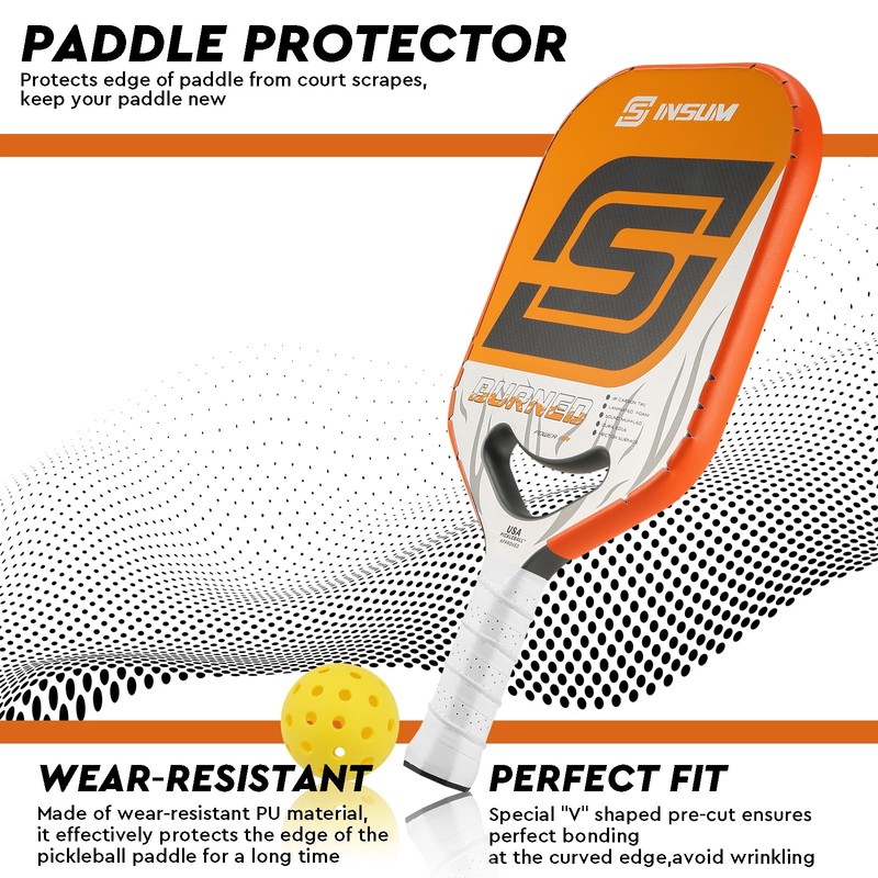 insum Pickleball Paddle Edge Guard Tapes Protection Tapes, Pre-Cut V,