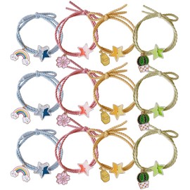 Wenlly 12 Pcs star hair ties, elastic ponytail holders, hair ropes hair accessories for women girls