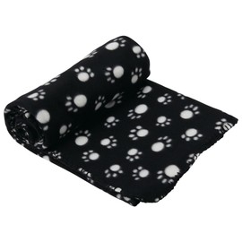 Extra Large Soft Cosy Warm Fleece Pet Dog Cat Animal Blanket Throw 140 x 100cm (Black)