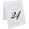 Classic Flourish Wedding Table Numbers, Lavender, 1-25, Double Sided, Tent