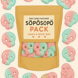 SÖPÖSÖPÖ Scandinavian Treat Pack – Dizzy Skulls – 150g Vegan Nordic Candy Bag – Soft & Fruity Skull-Shaped Gummies – Playful & Gelatin-Free Treat soposopo Pack