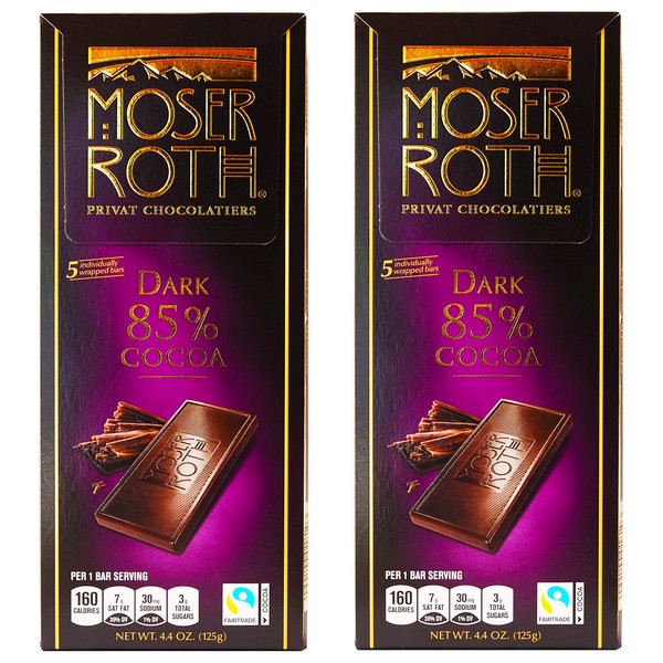 Moser Roth German Dark Chocolate Bars (85%, pack of 2) by Moser Roth