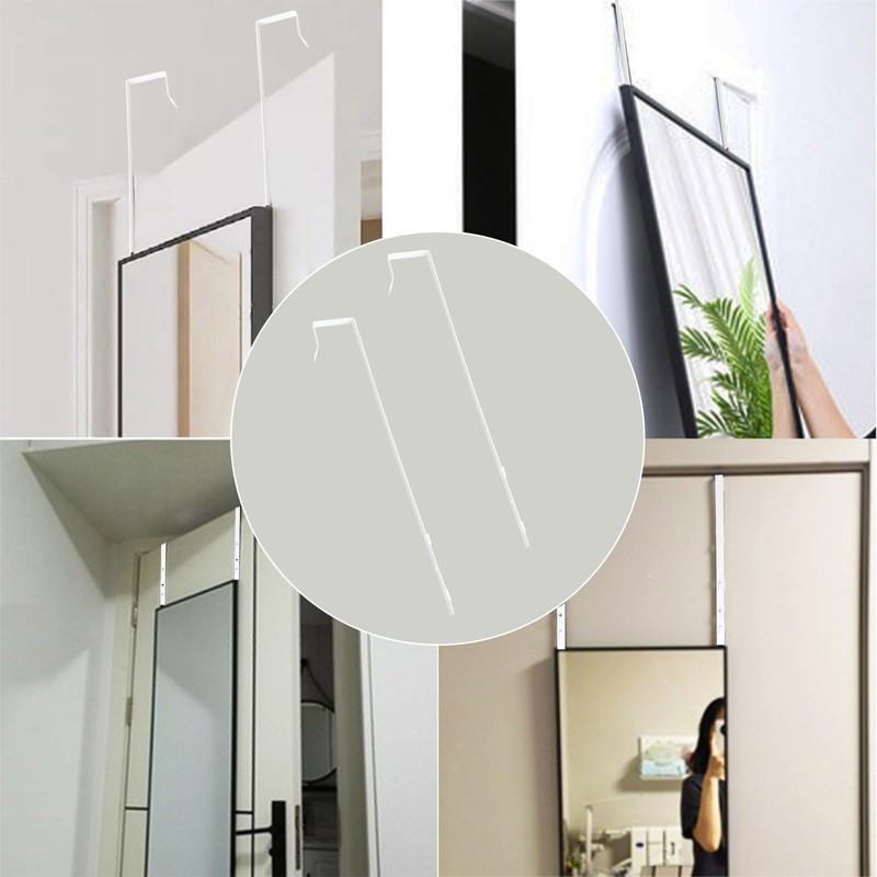 INCREWAY Over-The-Door Mirror Hanger, 2 Height Adjustable Door Mirror Hanger