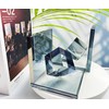 Crystal Bookends Decorative Glass Book Holders Heavy Duty Book Ends