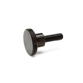 Ganter Standard Elements. High Knurled Thumb Screws DIN 464 Anchors M6 Thread Bronzed Steel, Black, DIN 464-M6-25