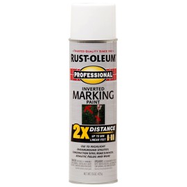 Rust-Oleum 266593 Professional 2X Distance Inverted Marking Spray Paint, 15 oz, White