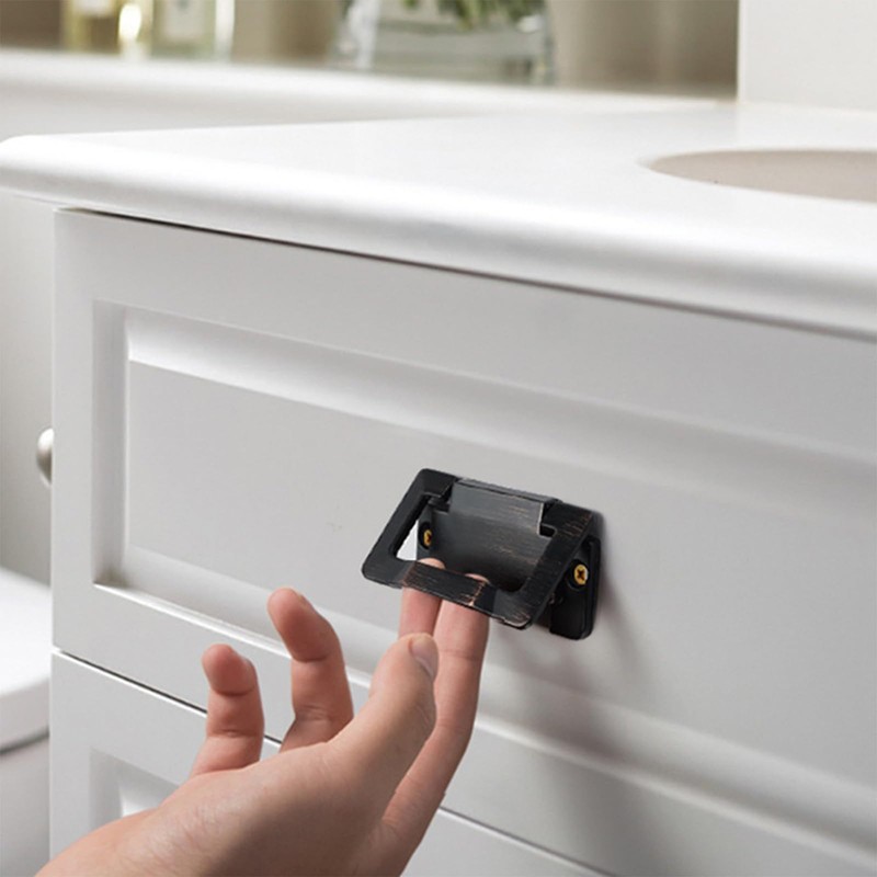 MOROBOR Pocket Doors Drawer Handle, 4pcs Zinc Alloy Flush Pull