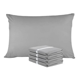 Kinfolk Textile Pillow Cases 4 Pack Egyptian Cotton 200 Thread Count (Grey Silver)