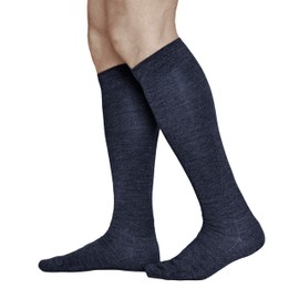 vitsocks Men's 80% MERINO Wool Long Leg Knee High Winter Socks, Warm Breathable, navy blue, 10-12