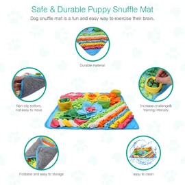 ORIA Snuffle Mat for Dogs, Pet Sniff Mat, Interactive Dog Puzzle Toy, Dog Treats Feeding Mat, for Slow Eating, Encourages Natural Foraging Skills, for Dogs Cats Rabbits, Blue