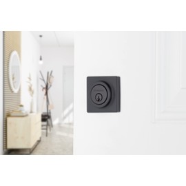 BRINKS - Contemporary Single Cylinder Deadbolt, Matte Black - Built for Rigorous Residential Protection with ANSI Grade 3 Security (E2402-122)