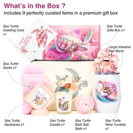 XUARU Sea Turtle Gifts for Newmom Gift Baskets Birthday Gifts Womens Beach Gift Set Relaxing Spa Necklace Gift for Turtle Lovers Valentines Day