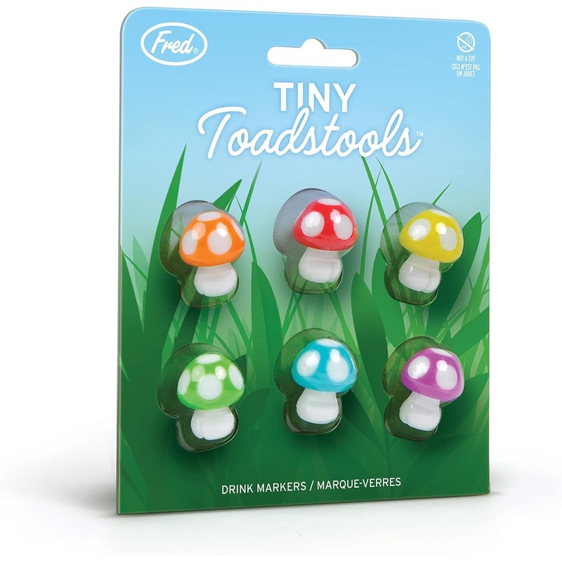 Genuine Fred Tiny Hongos Marcadores de Bebida de Silicona, 2.54cm