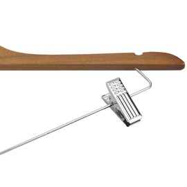 Sunbeam Wood Hanger With Metal Clips, Oak (Pack of 3)