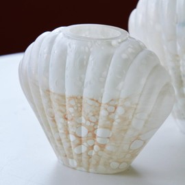 Flower Vase,Shell Shaped Vase for Flower,Glass Flower Vase,Decorative Glass Vase for Home Decor, Art Vase 8" H