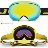 JULI Kids Ski Goggles,Interchangeable Double Layer Spherical Lens,OTG Anti-Fog Snowboard