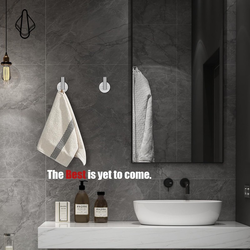 JQK Self Adhesive Towel Hook Brushed, No Drill Stick on