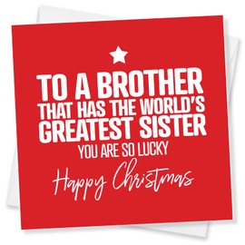 Punkcards - Brother Christmas Card, Brother Christmas Card Funny, Funny Brother Christmas Card, Made in UK