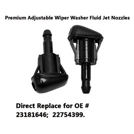 23181646 Premium Adjustable Wiper Washer Fluid Jet Nozzles Fit for 2015-2023 GMC Sierra/Chevy Silverado 1500 2500HD 3500HD | Windshield Washer Nozzle | Easy to Install | 2 Pack, Ref 22754399