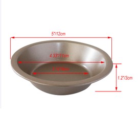 Proshopping 5 Inch Round Pie Tart Small Tin, Mini Pie Pans Cute, Reusable Nonstick Metal Pie Pan Plate Set for Oven, Tiny Pie Tin for Pot Pies, Bread, Cakes, Quiches - 4PCS, Gold