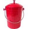 Natural Home 1-Gallon Red Molded Bamboo Compost Bin with Filter