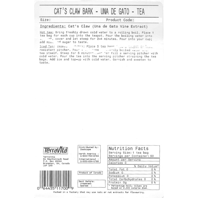 Cat's Claw Bark - Una de Gato - Tea (Loose)
