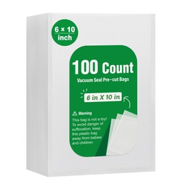 Syntus 100 Count Vacuum Sealer Bags Pint 6 x 10 inch for Seal a Meal, Commercial Grade BPA Free Heavy Duty Precut Seal Bags, Food Vac Bags for Storage, Meal Prep or Sous Vide