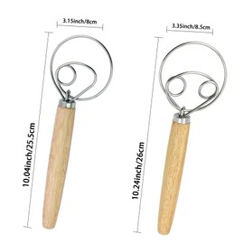Dänischer Schneebesen, Dänischer Teigbesen, Brotteig Schneebesen, Brotteigmischer, Dänische Teig Schneebesen, Dänischer Teigkneter, Eierschläger Mit Holzgriff, Brotmixer Schneebesen, Für Brotteig