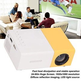 Mini Projector, 1920x1080 Resolution Home Theater Video Projector for 24 to 60 Inch Screen, Portable Smart Projector with Multi Interface for Home Outdoor 110‑240V (AU Plug)