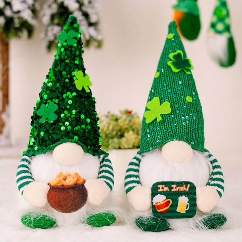 St. Patrick’s Day Gnomes Decoration, 2 Pack 11.4 Inch –