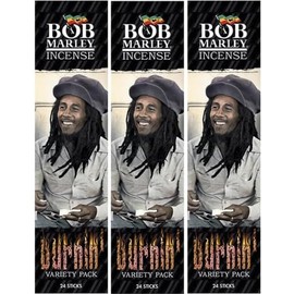Bob Marley Burnin Incense Sticks, Variety Pack, 24 Count, 8.25 Inches Long (3 Pack)