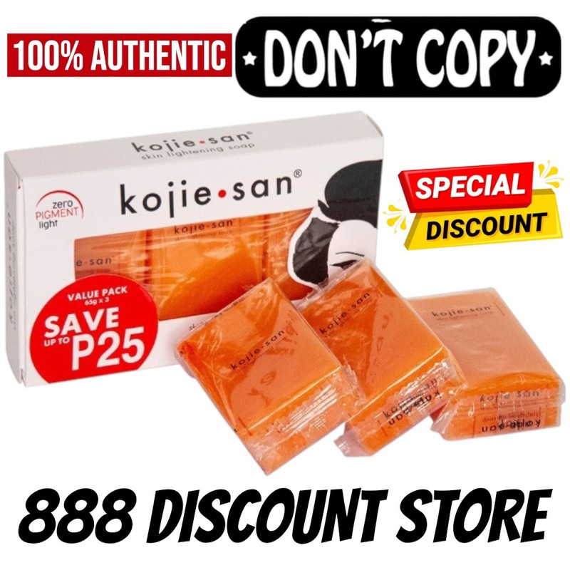 KOJIESAN Classic Lightening Kojic Soap (65gx3) FREE SOAP MESH!