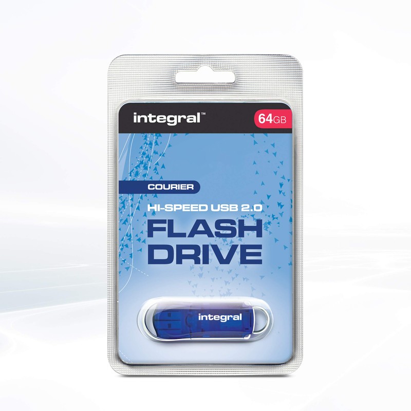 Integral 64GB 5-pack USB Memory 2.0 Flash Drive Courier Blue