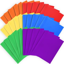CACASO 30 Pack Plastic Folders with Pockets and Prongs,Two Pocket Folders with Prongs,Heavy Duty Folders with Pockets and Business Card Slot,Letter Size Paper Folders for School Office,Assorted Colors