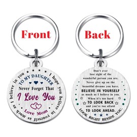 Viayen Daughter Gifts - Daughter Birthday Keychain from Mom - Our Daughter Christmas Valentines Mother's Day Wedding Gift
