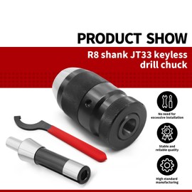 Nakkaa Heavy Duty 1/32"-5/8" B18 Keyless Drill Chuck with R8 Shank Compatible with Lathe Drilling Machine