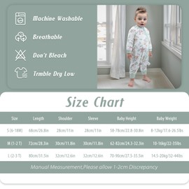 Baby Sleep Bag with Feet 1.0 TOG Long Sleeves Wearable Blanket 100% Cotton Sleeping Sack for All Seasons Infant Toddler for Girl Boys 12-24 Months - Rabbit & Deer