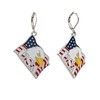 Bald Eagle with American Flag USA Patriotic Earrings for July