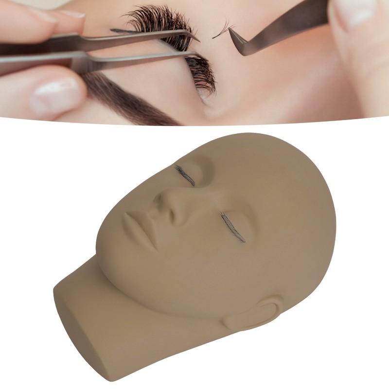 Eyelash Extension Mannequin Head 3 Layer Lashes Makeup Beauty Silicone