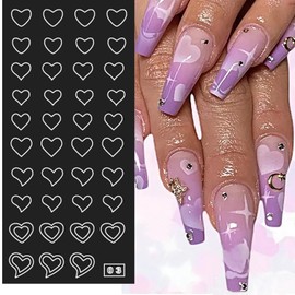 MOLILON Airbrush Stencils for Nails - Moon Star Heart Butterfly, French Tip Nail Stickers Decals Printing Templates Stencil Tool Hollow Nail Art Stickers for Nail Designs (154 Designs, 24 Sheets)