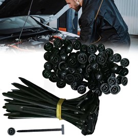 150PCS Nylon Universal Cable Tie Buckle,Heavy Duty Zip Ties with Buckle & Rivet Design,Automotive Zipper Clips for Car, Auto,DIY – Durable Cable Tie Holder,Zip Tie Clips,Button Zip Ties