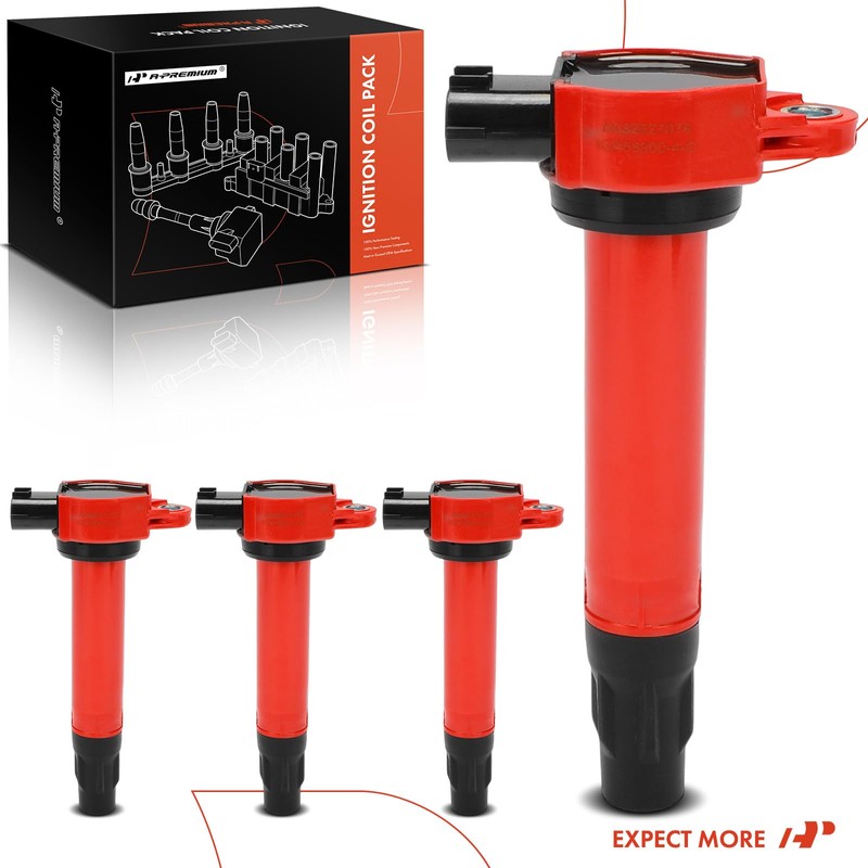 A-Premium (Red) Engine Ignition Coil Pack Compatible with Mitsubishi Outlander