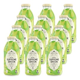 Harney & Sons Organic Supreme Green Unsweetened Iced Tea, Glass Bottles, 16oz bottles (Pack of 12)