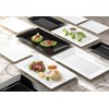 EMI Yoshi Koyal Rectangle Dinner Plates, 13.5 by 8.5-Inch, White,