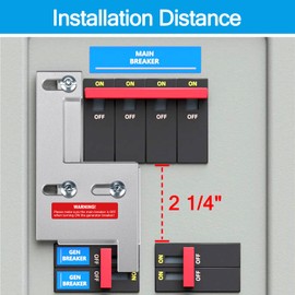 ACANORA Generator Interlock Kit for General Electeric Vertical 150 or 200 Amp Panels, 2 1/4 Inches Spacing, Silver