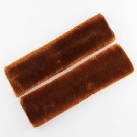 MIRKOO Plush Car Seat Belt Cover Pad, 2-Pack Soft Car Safety Seat Belt Strap Shoulder Pad for Adults and Children, Suitable for Car Seat Belt, Backpack, Shoulder Bag, Laptop Computer Bag(Dark Brown)