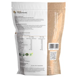 Jengibre en Polvo 100% Natural y Orgánico | Contiene 130g | BULK SUPERFOODS | Powdered Ginger | Organic Ginger Powder | Natural Food | Alta Calidad